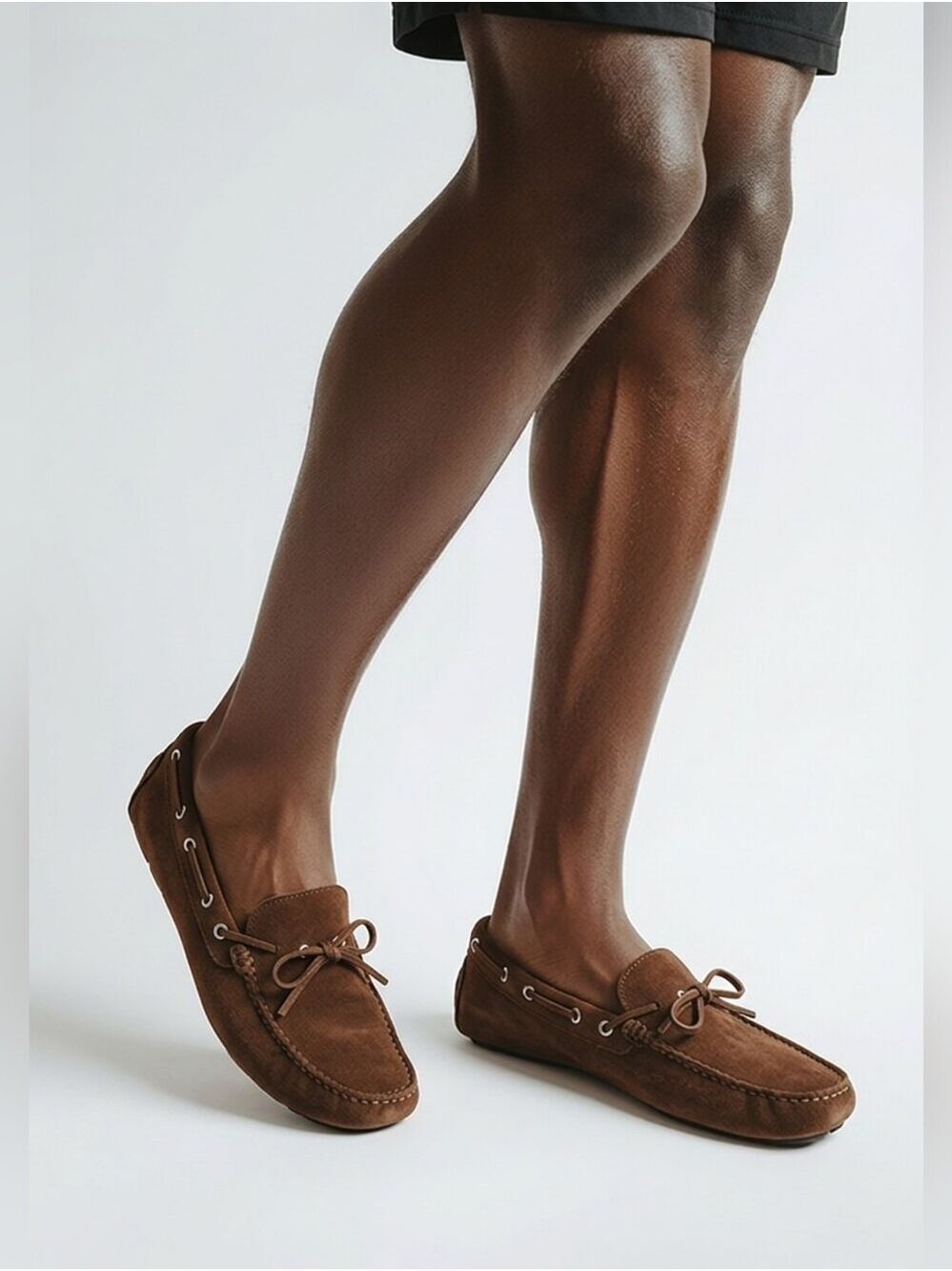 BROOKS BROTHERS Men's Brown Suede Slip-On Driving Loafers